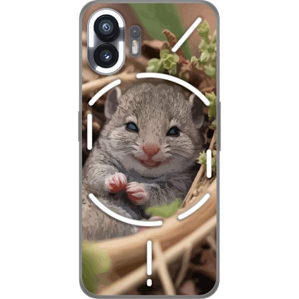 Nothing Phone (2) Gjennomsiktig deksel Rotte Smilende Dyremotiv Bymotiv Urban Grafisk Design Populært Morsomt Motiv Kunst Stil
