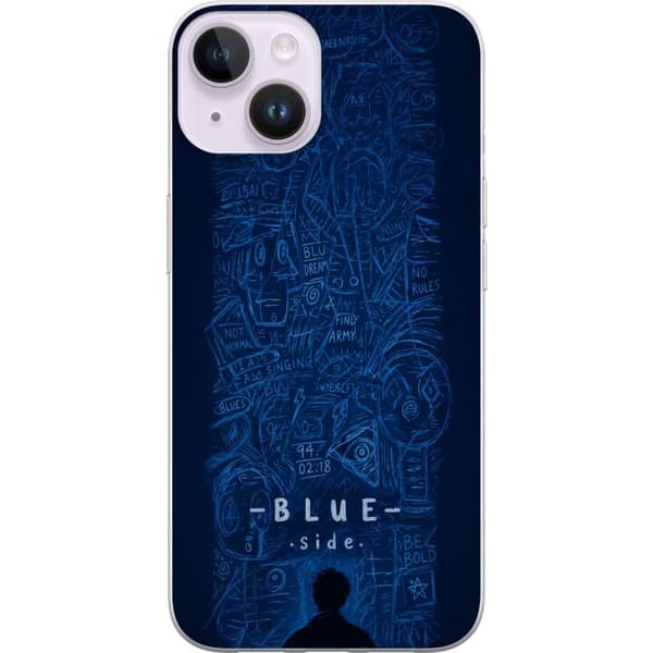Kompatibelt Mobilskal till Apple iPhone 15 Plus Blue Side illustration blå