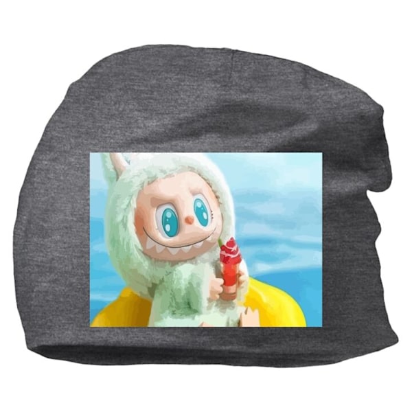Mössa för Vuxen | Varm Beanie i Mjukt Material Labubu Macaro Mörkgrå one size