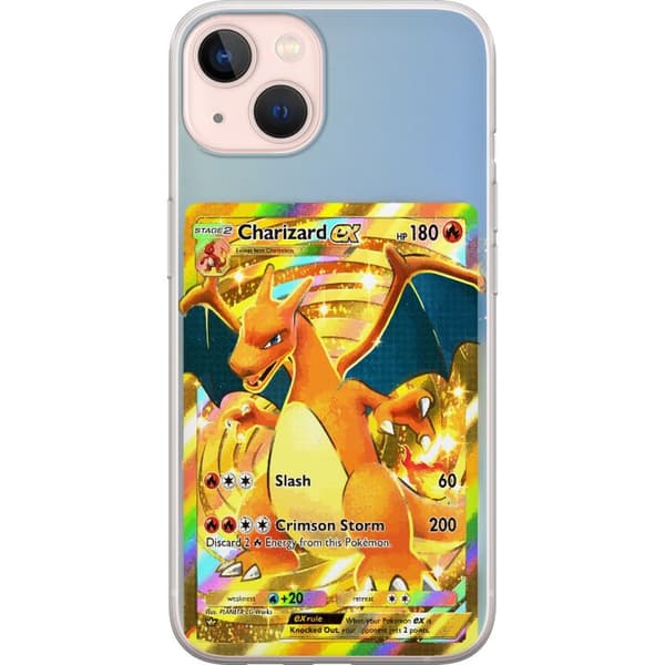 Kompatibelt Mobildeksel til Apple iPhone 13 mini GyllenCharizard EX samlerkort med regnbueeffekter gull