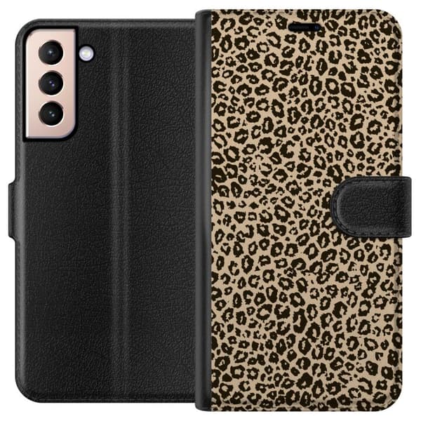 Kompatibelt Plånboksfodral till Samsung Galaxy S21 Leopard Mönster