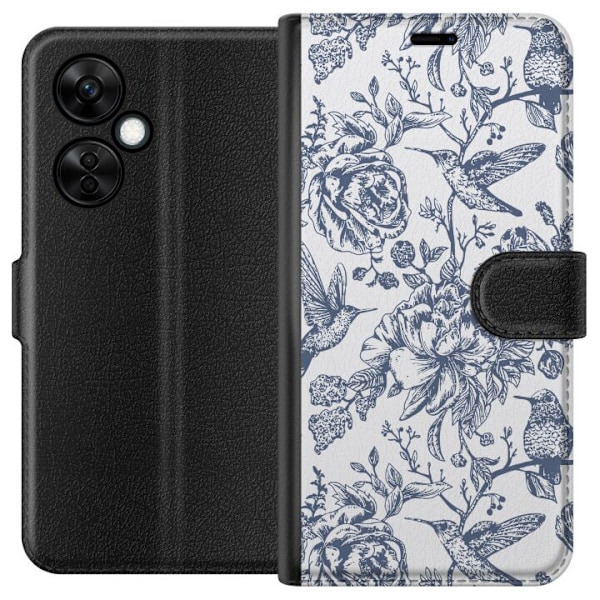 OnePlus Nord CE3 Lompakkokotelo Kukat & Linnut - Romanttinen V
