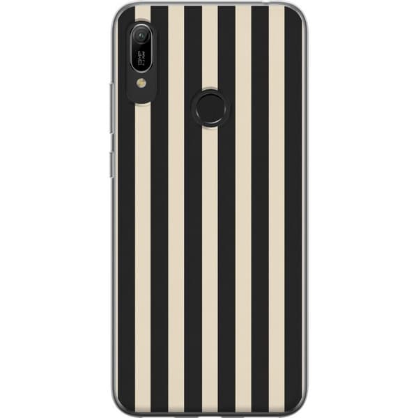 Kompatibel Mobilcover til Huawei Y6 (2019) Sortbeige striber sort