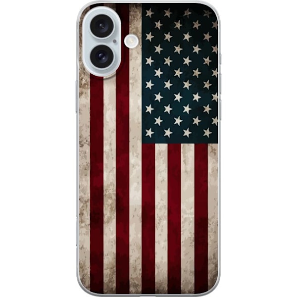 Apple iPhone 16 Plus Gennemsigtig cover USA Flag