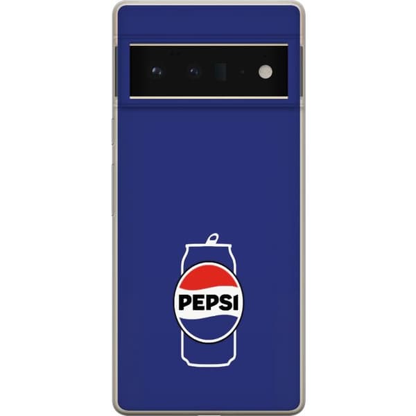 Kompatibelt Mobildeksel til Google Pixel 6 Pro Retro Pepsi boks på blå bakgrunn med klassisk logo blå