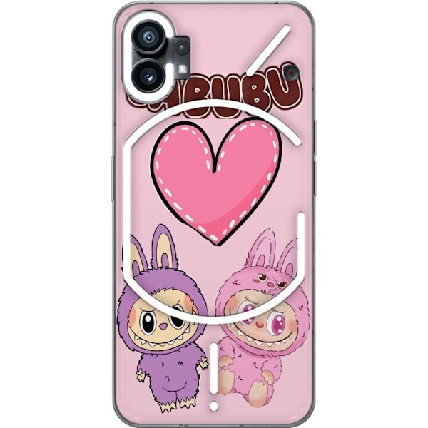 Nothing Phone (1) Genomskinligt Skal Labubu Pink Monster