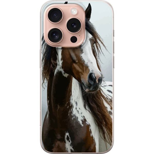 Apple iPhone 16 Pro Läpinäkyvä kuori Hevonen Eläimet Aihe Graafinen Suunnittelu Luonto Vahva Aihe Suosittu Taide Eläinten Teema Ratsastus