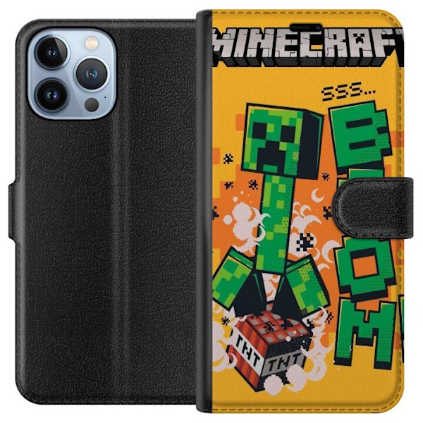 Apple iPhone 13 Pro Max Plånboksfodral Minecraft Boom