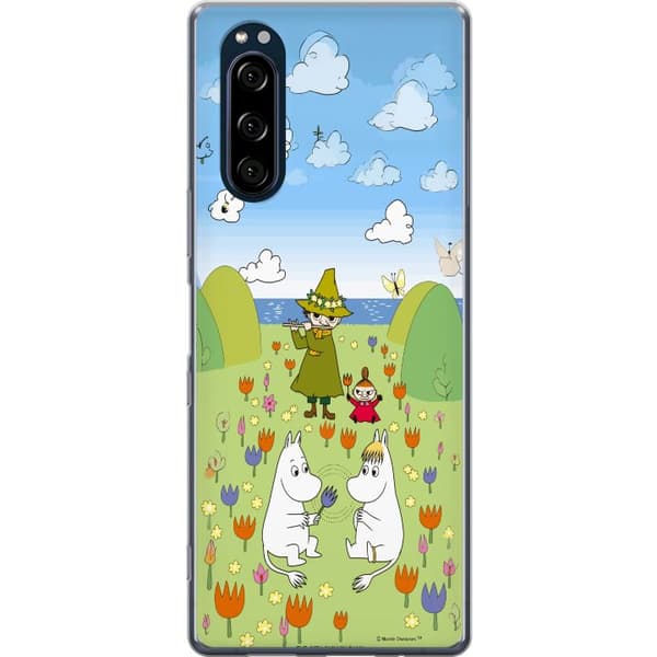 Kompatibel Mobilcover til Sony Xperia 5 Mumin i blomsteräng grøn