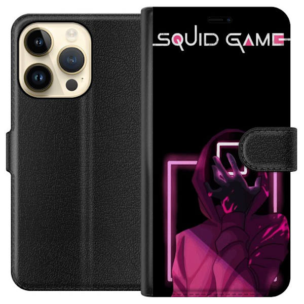 Apple iPhone 15 Pro Lompakkokotelo Squid Game Teema Suosittu Sarja Motiivi Graafinen Ikoninen Suunnittelu Aasialainen Popkulttuuri Jännitys Draama