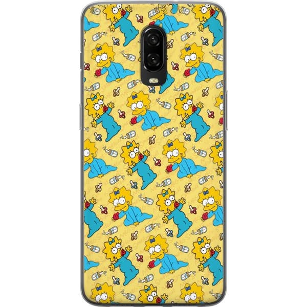 Kompatibelt Mobilskal till OnePlus 6T Mönster med Maggie Simpson, nappar och nappflaskor gul