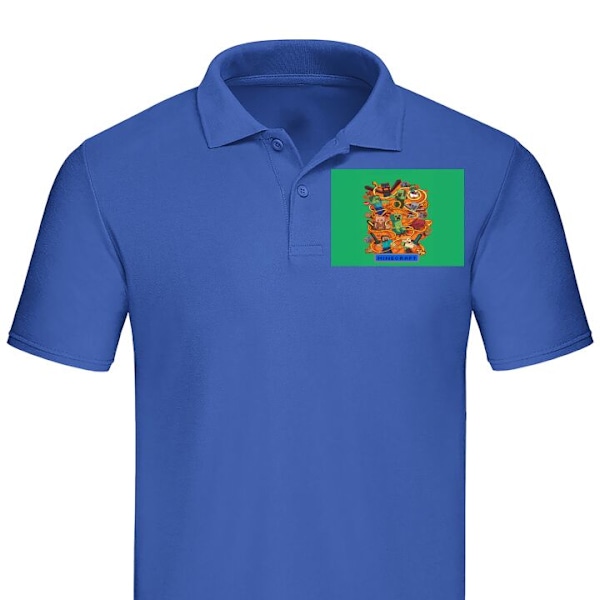 Piké för Vuxen | Elegant Pikétröja Minecraft Blå X-Large