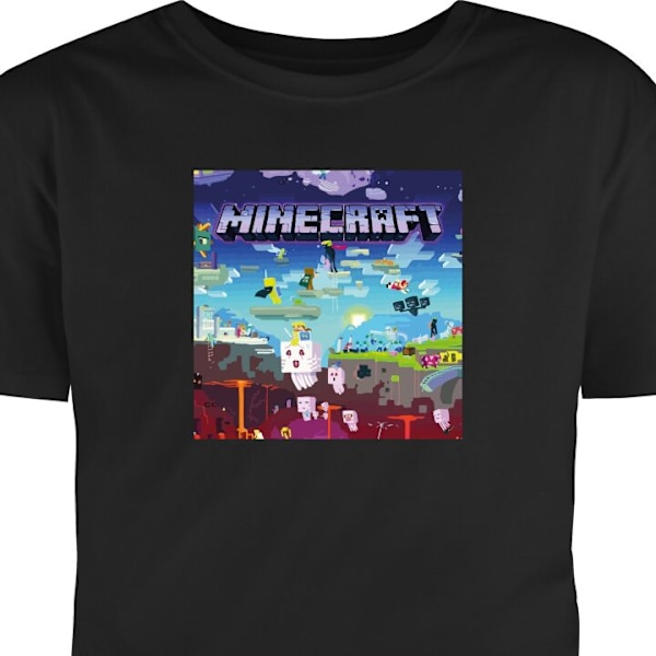 Barn-T-shirt | Bekväm T-shirt för Barn Minecraft svart 5-6 År