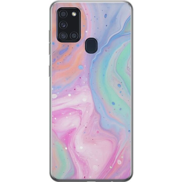 Samsung Galaxy A21s Genomskinligt Skal Pastellmarmor