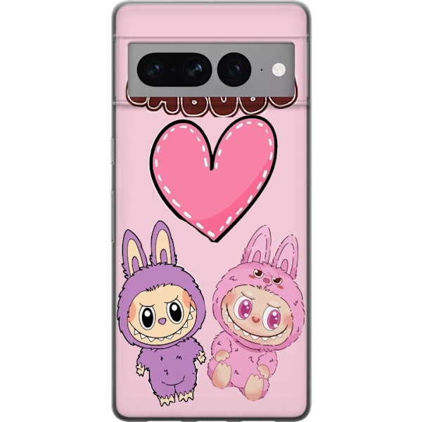 Google Pixel 7 Pro Genomskinligt Skal Labubu Pink Monster