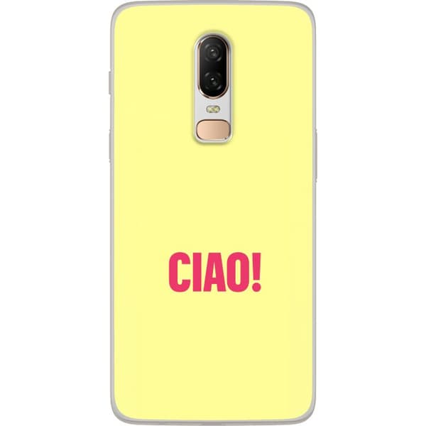 Kompatibelt Mobilskal till OnePlus 6 Rosa CIAO gul