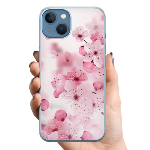 Apple iPhone 13 mini TPU Mobilcover Kirsebærblomst