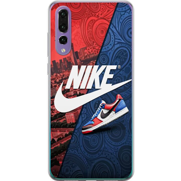 Huawei P20 Pro Genomskinligt Skal Nike Logotyp Röd Blå Sneaker Stil Sport Fashion Populärt Swoosh Motiv Träningskläder Grafisk Ikon
