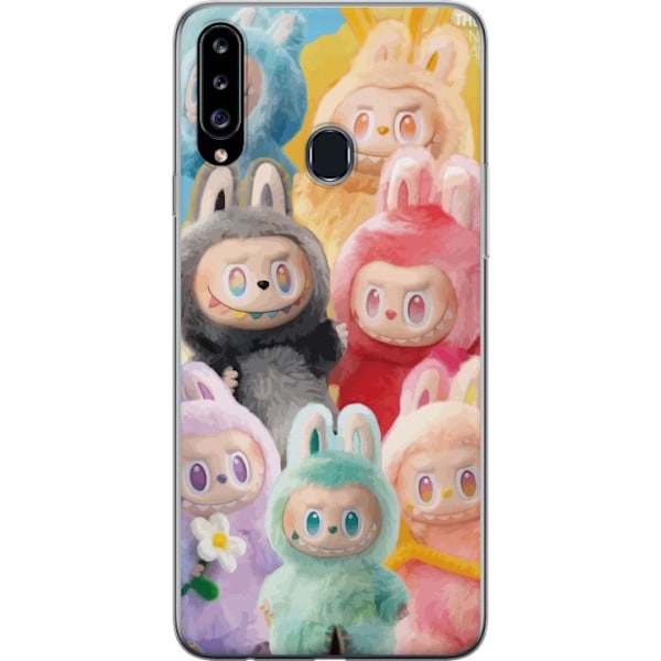 Samsung Galaxy A20s Genomskinligt Skal Labubu Sketch Style –