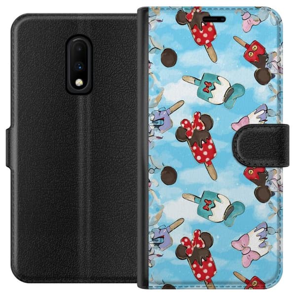 Kompatibelt Plånboksfodral till OnePlus 7 Tecknade glassfigurer blå