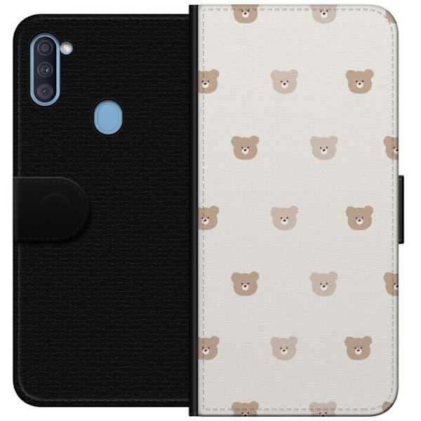 Samsung Galaxy A11 Lompakkokotelo Teddy-tausta - söpöt teddy