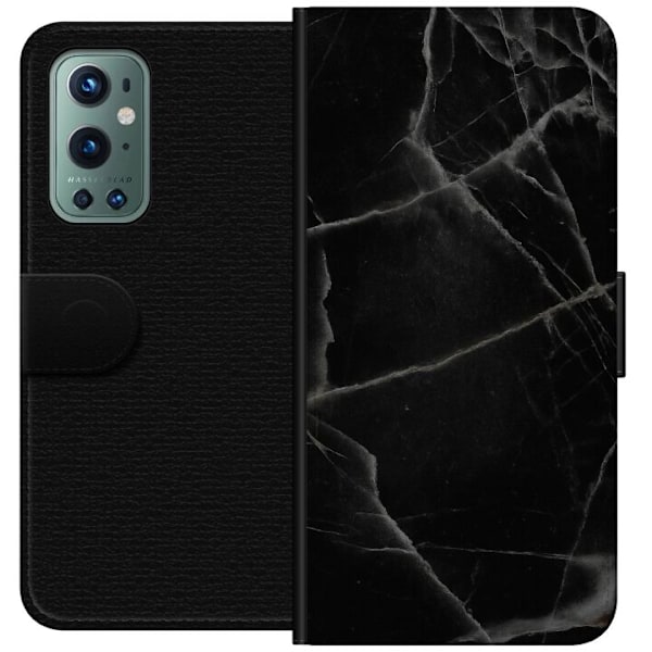 OnePlus 9 Pro Tegnebogsetui Sort marmor