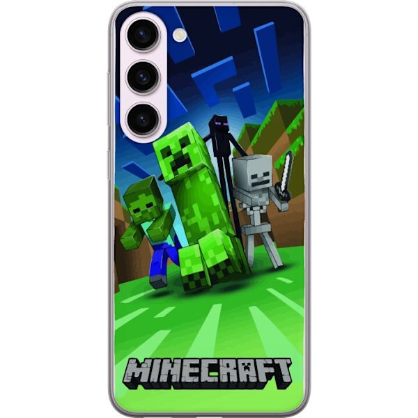 Samsung Galaxy S23+ Genomskinligt Skal Minecraft Creeper mobilskal i klassisk grön pixelstil