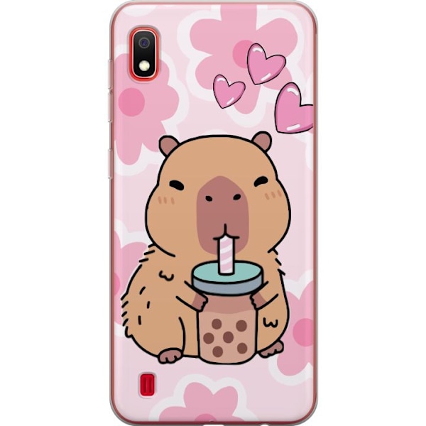 Samsung Galaxy A10 Genomskinligt Skal Kawaii Capybara Hjärtan Anime Stil Söt Design Djurmotiv TikTok Populärt Present Tjej