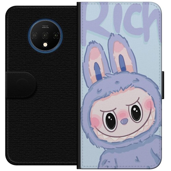 OnePlus 7T Tegnebogsetui Blå Kanin Labubu