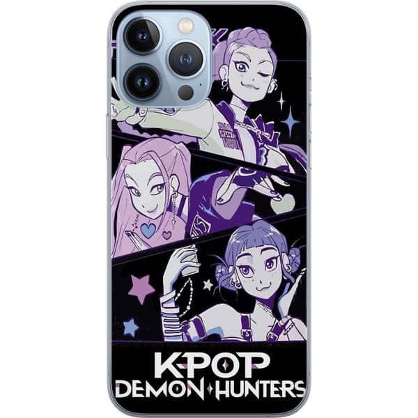 Kompatibelt Mobildeksel til Apple iPhone 13 Pro Max K-pop Demonjegere Huntrix Triojenter Lilla Stjerner Retro Idolkunst