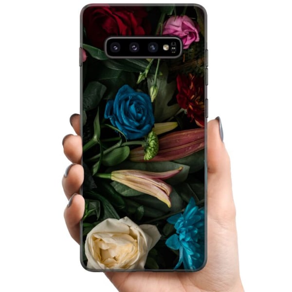 Samsung Galaxy S10+ TPU Mobilskal Blommor
