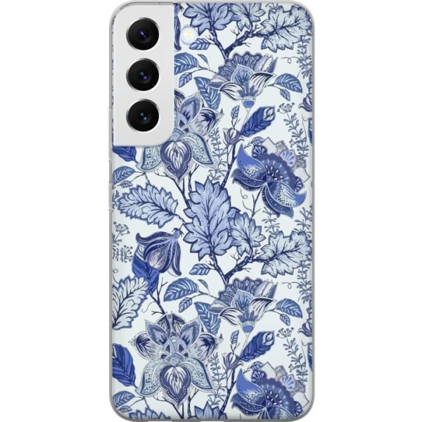 Samsung Galaxy S22 5G Gennemsigtig cover Blomster Blå...