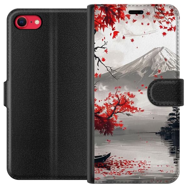 Kompatibelt Plånboksfodral till Apple iPhone 7 Crimson Fuji röd