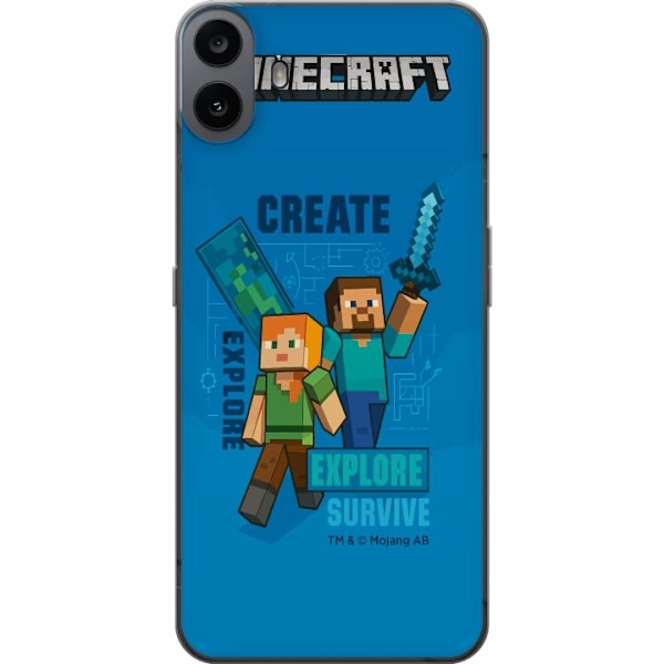 Nothing CMF Phone 1 Läpinäkyvä kuori Minecraft Luolastot