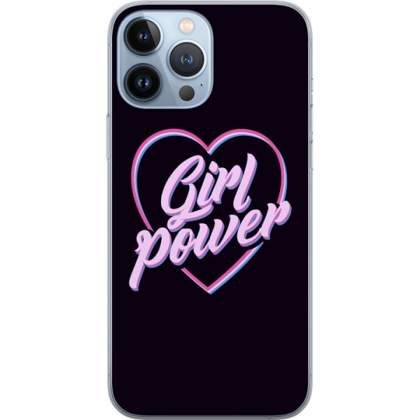 Apple iPhone 13 Pro Max Genomskinligt Skal Neon Girl Power
