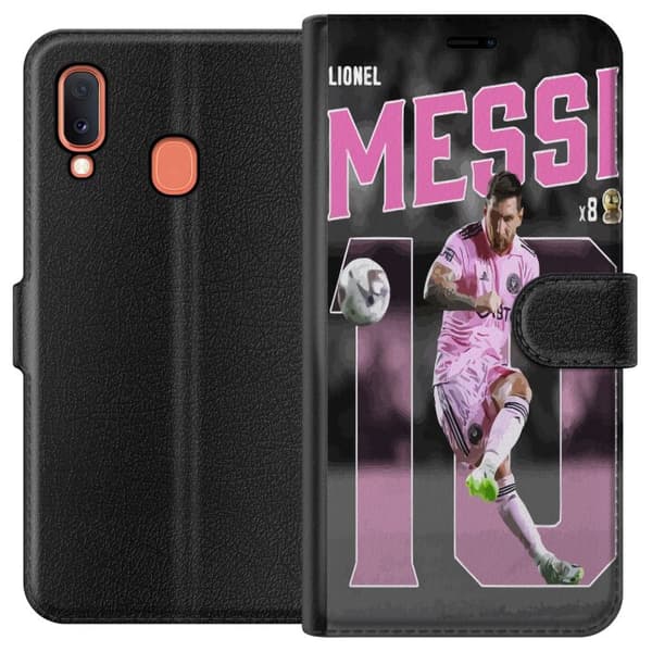 Kompatibelt Plånboksfodral till Samsung Galaxy A20e Lionel Messi - Rosa