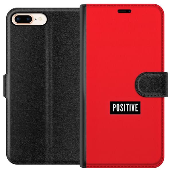 Kompatibelt Lommeboketui til Apple iPhone 7 Plus Positive text rød