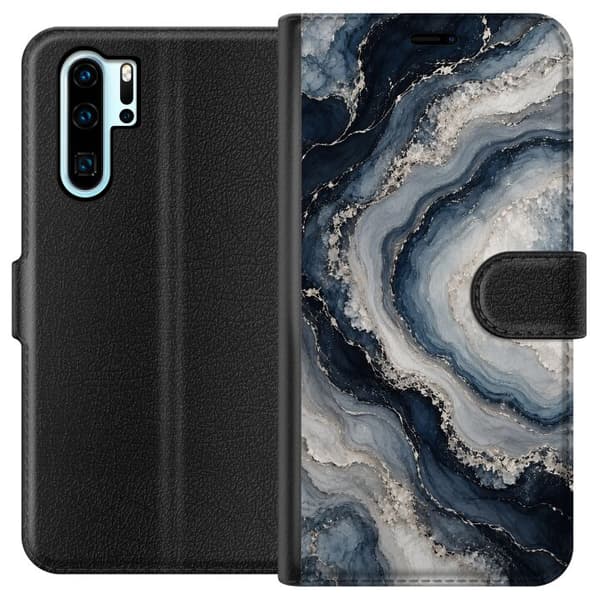 Kompatibel Tegnebogsetui til Huawei P30 Pro Nattagat blå