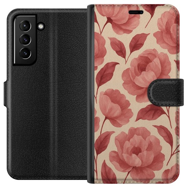 Samsung Galaxy S21+ 5G Lommeboketui Rose Blomst