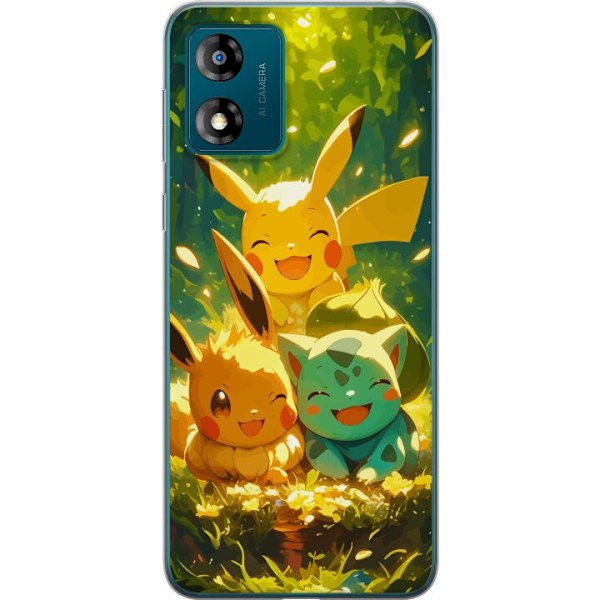 Motorola Moto E13 Gjennomsiktig deksel Pixelmonster spillstil - fargerik design for retro-elskende spillere