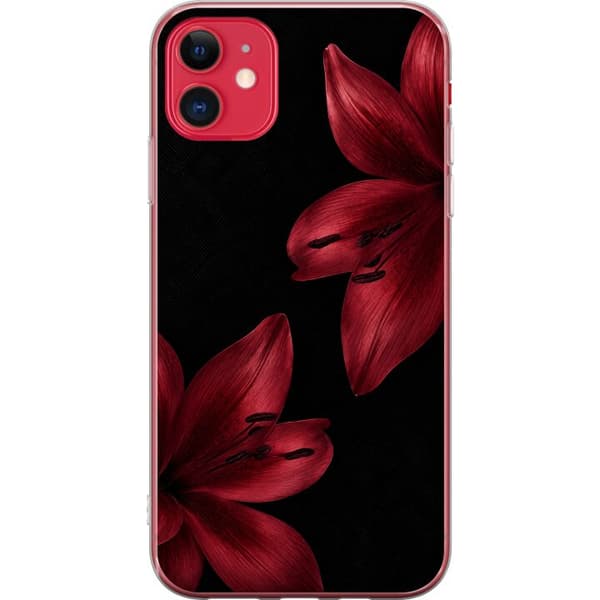 Kompatibelt Mobildeksel til Apple iPhone 11 Karmosinrød lilje svart