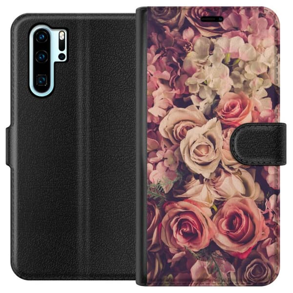 Kompatibel Tegnebogsetui til Huawei P30 Pro Blomster