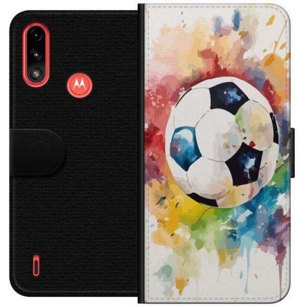 Motorola Moto E7 Power Plånboksfodral Fotboll