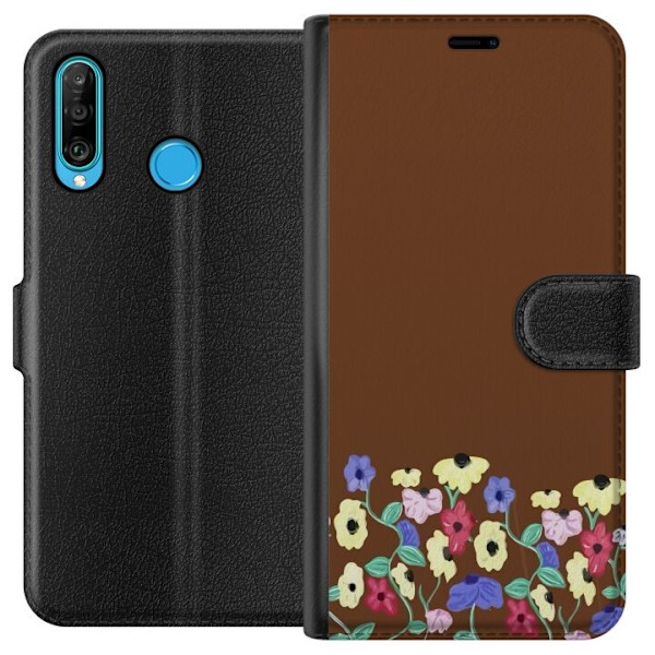 Huawei P30 lite Lommeboketui Blomster