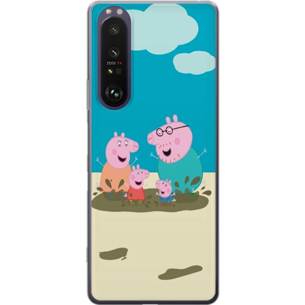 Sony Xperia 1 III Gjennomsiktig deksel Greta Gris Familien Geo