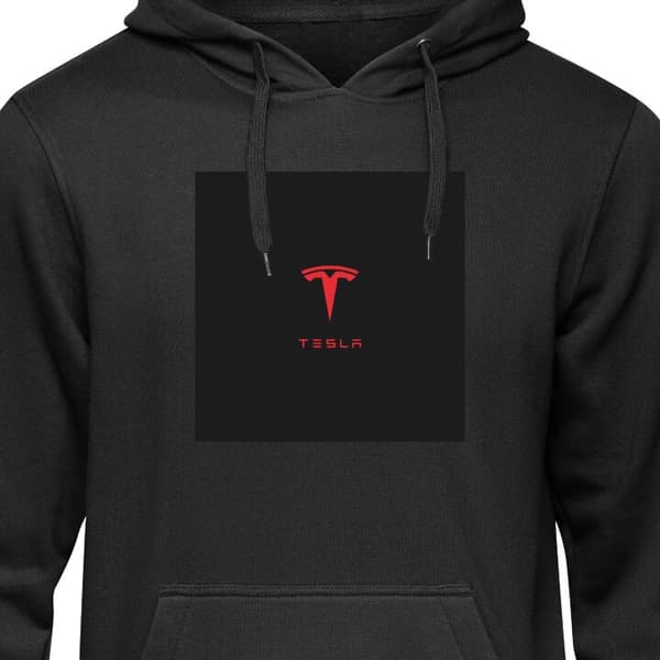 Børne Hoodie Sort 7-8 År Tesla sort 7-8 År