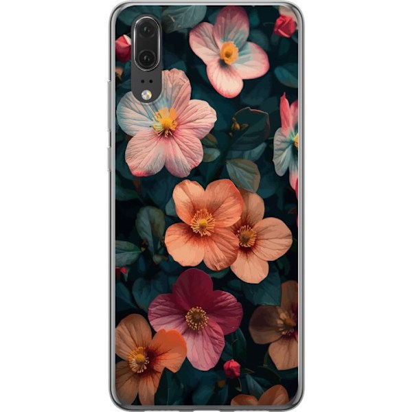 Huawei P20 Gennemsigtig cover Blomster