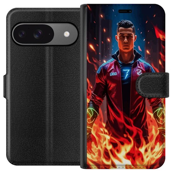 Google Pixel 9 Tegnebogsetui Ronaldo Inferno - fodboldhelt i f