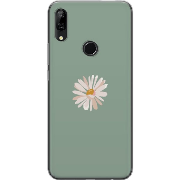 Huawei P Smart Z Läpinäkyvä kuori Vihreä Minimalikukka - tyylikäs kukka vihreällä taustalla