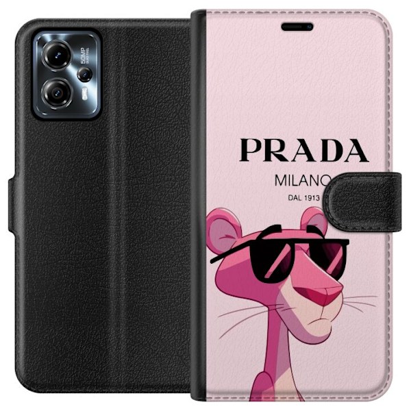 Motorola Moto G13 Lompakkokotelo Prada Ruusupantteri